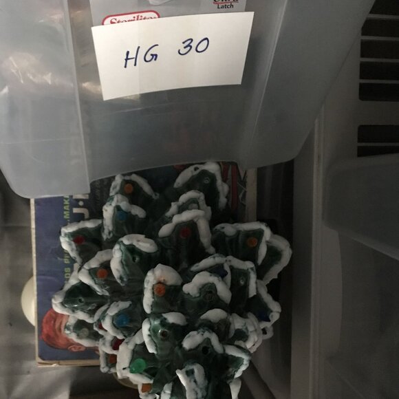 Vintage Ceramic Christmas Tree With Snow & Lights 14" Handmade - Picture 10 of 10